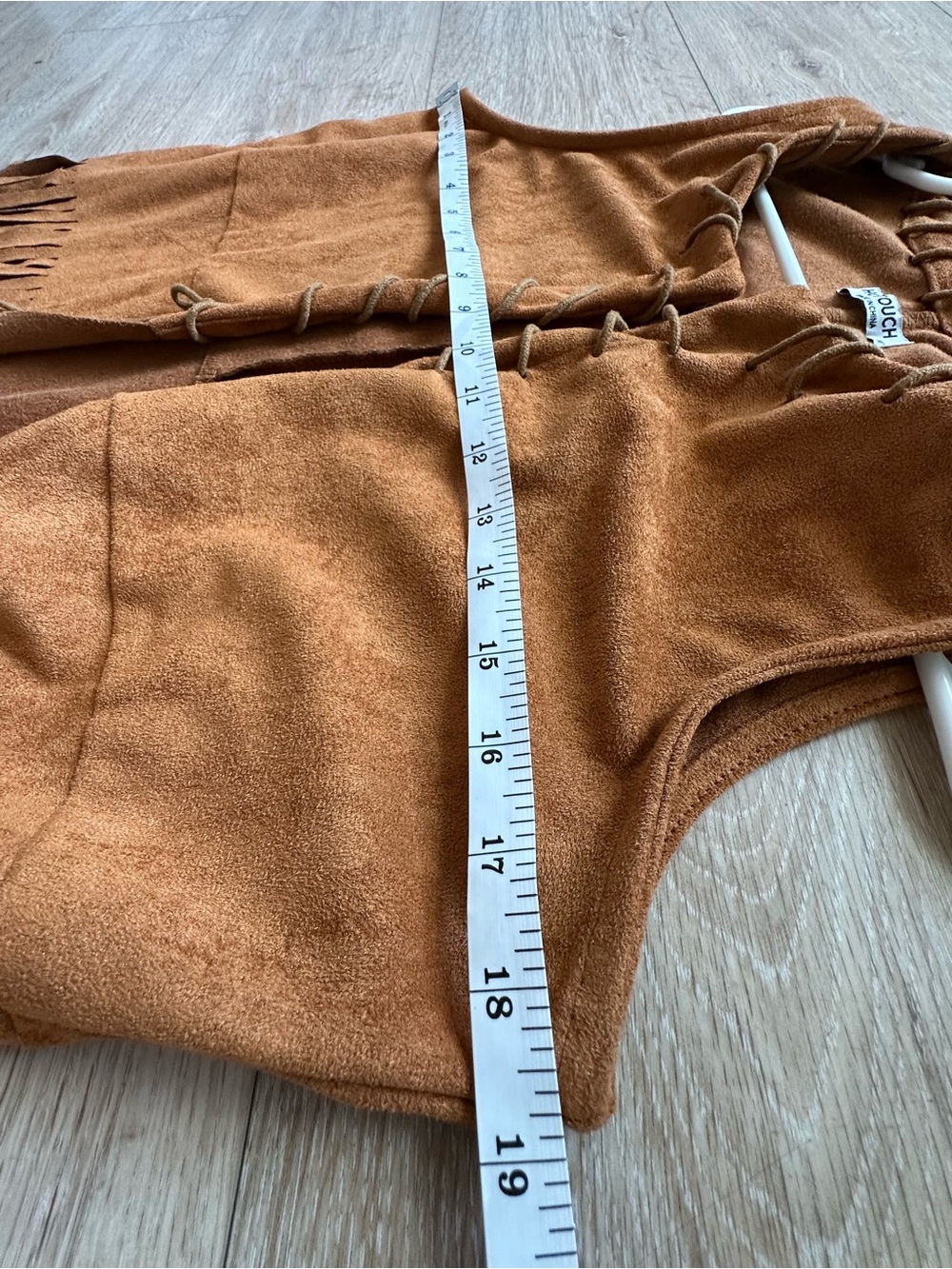 BOHO Faux Suede Fringe Vest in Warm  Cognac -Western Festival - Picture 5 of 5
